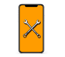 spanners on the phone screen