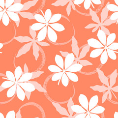 Tropical seamless pattern with leaves. Vector illustration.