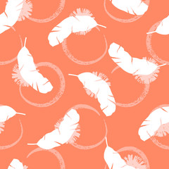Tropical seamless pattern with leaves. Vector illustration.