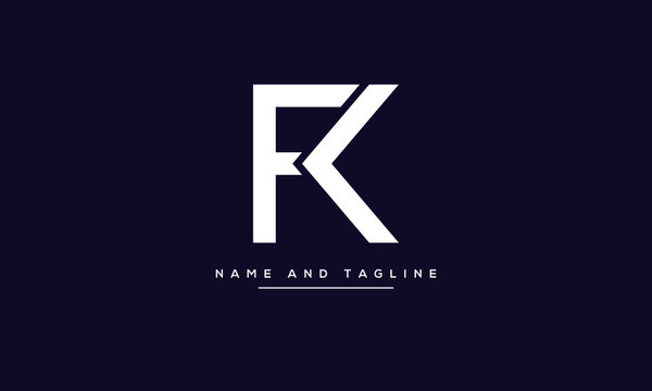 Alphabet letters monogram icon logo KF or FK