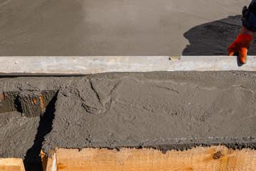 pouring cement onto the terrace