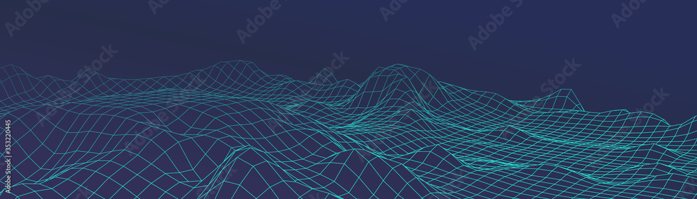 Aufkleber abstract background in the style of low poly design. 3d landscape in virtual reality. space for text