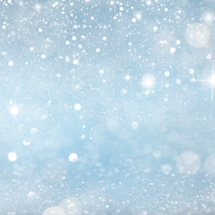 Christmas light background.  Holiday glowing backdrop. Defocused Background With Blinking Stars. Blurred Bokeh.