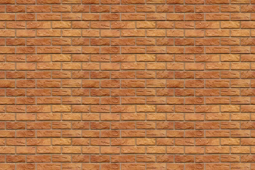 Seamless brick texture. Orange background. Wallpaper for designer. Rectangular photo, image.