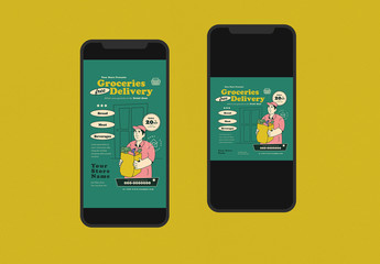Grocery Delivery Service Social Media Post Layouts