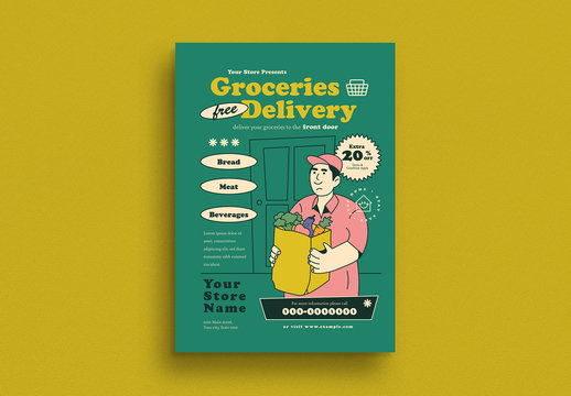 Grocery Delivery Service Flyer Layout