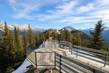 The top of Banff Gondola with views of the Canadian Rockies mountain ranges in Banff National Park, Alberta, Canada © CK Travels