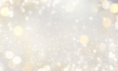 Christmas light background.  Holiday glowing backdrop. Defocused Background With Blinking Stars....