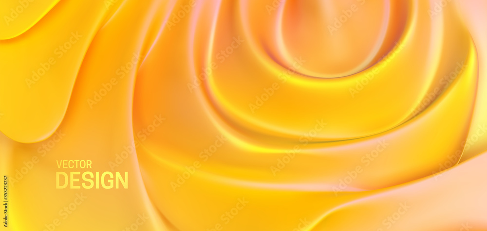 Poster soft yellow backdrop. abstract colorful background. vector 3d illustration. fluid dynamic texture. m