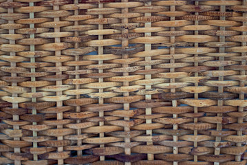 Texture background of woven vine handmade baskets