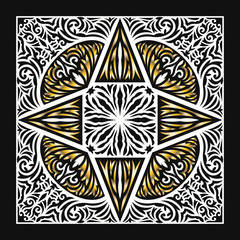 modern contemporary luxury floral black white and golden pattern