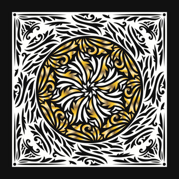 modern contemporary luxury floral black white and golden pattern