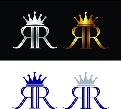 Letter R logo with crown above