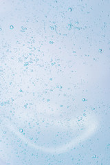 Close-up sample of cosmetic translucent gel. The concept of organic natural cosmetics, face and body care. Copyspace, minimalism, macro.