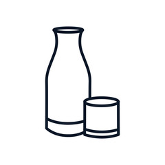 sake japanese bottle line style icon