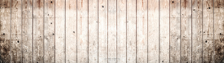 Naklejka premium old white painted exfoliate rustic bright light grunge shabby chic wooden texture - wood background banner Panorama long
