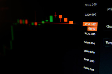 Business candle stick graph chart of stock market