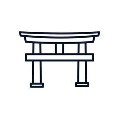 japanese traditional arch isolated icon