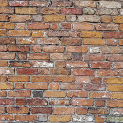texture of old red brick wall background