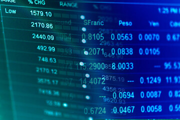 Obraz premium Financial data on a monitor. Finance data concept.