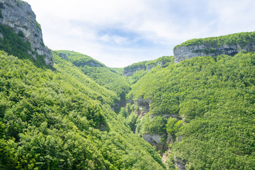 Fototapeta na wymiar Landscape on mountain Nerone in center of Italy