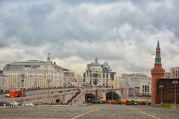Obraz premium Clouds over Moscow town, Russia 2020.
