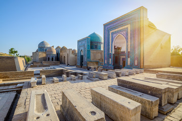 Architecture of Shah-i-Zinda ensemble, Samarkand, Uzbekistan