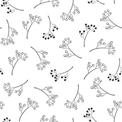 Seamless floral pattern. Stylish repeating texture. Repeating texture with black leaves on background.