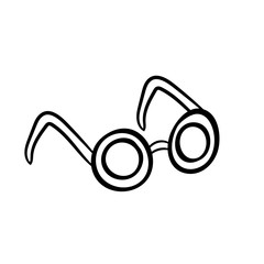 Reading glasses icon.Vector illustration in Doodle style.Isolated coloring on a white background.For the design of icons, logos, and children's coloring books