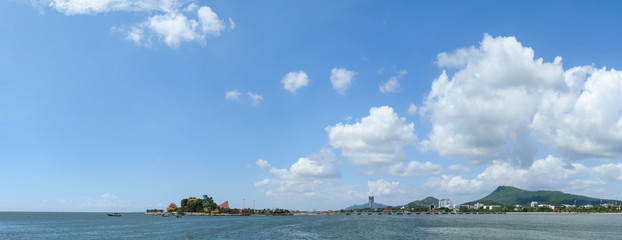 Panoramic view of Sriracha cityscape, Chonburi, Thailand