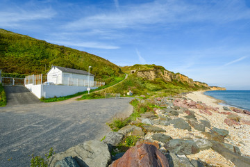Charlie Sector at Omaha Beach, site of the D Day invasion on the Normandy Coast at...