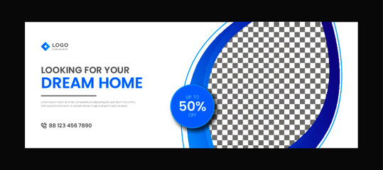 Creative real estate facebook cover timeline banner design