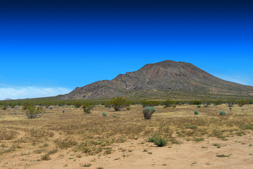 A view of Bell Mountain in the Mojave Desert near the Town of Apple Valley, California