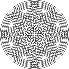 Octagram with mandala ornament pattern octagon geometry background vector coloring book
