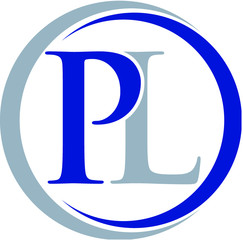 Letter P and letter L logo
