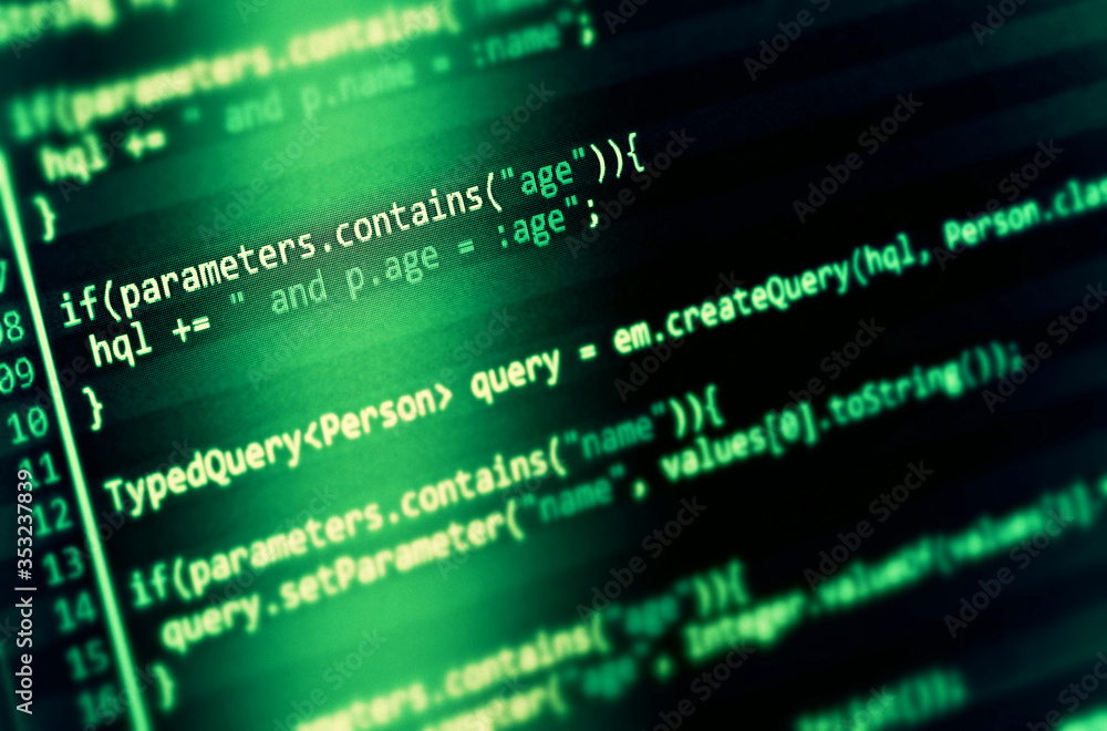 Poster program code on a monitor