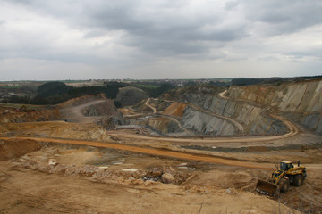 soil in a large mining mine 