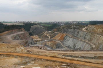 soil in a large mining mine 