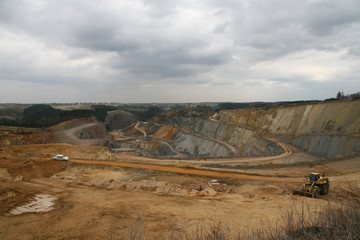 soil in a large mining mine 