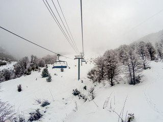 Ski slope with chair lift 