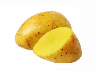 Potatoes on a white background