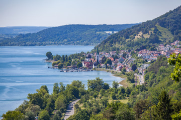 View on Sipplingen from Fidelishöhe in Hödingen Germany 