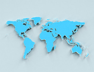 Fototapeta na wymiar World map 3D 
