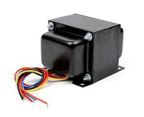 Electric transformer isolated on a white background