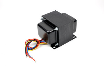 Electric transformer isolated on a white background