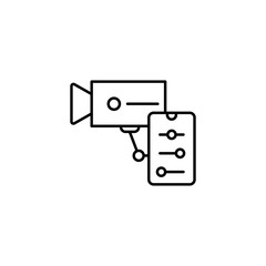 Obraz premium Camera, smartphone icon. Simple line, outline vector elements of smart home for ui and ux, website or mobile application on white background