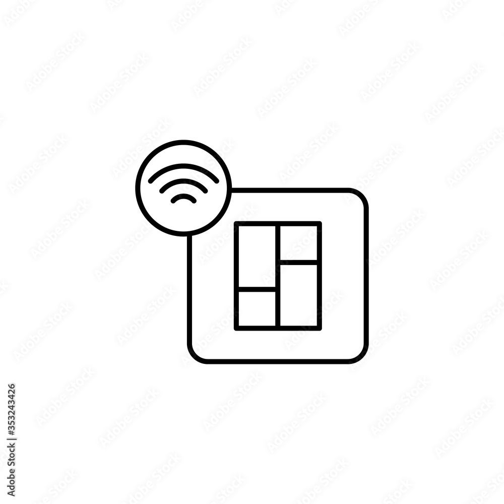 Poster switch, wi-fi icon. simple line, outline vector elements of smart home for ui and ux, website or mob