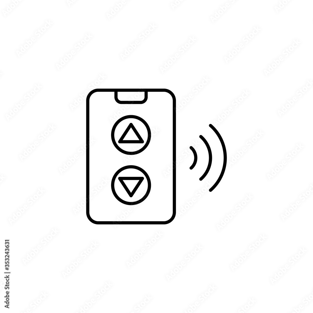 Poster smartphone, control icon. simple line, outline vector elements of smart home for ui and ux, website 