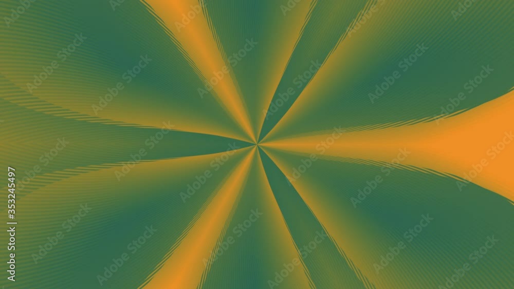 Poster orage green hypnotic star kaleidoscope loop abstract background