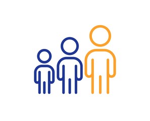 Business hierarchy line icon. Teamwork meeting sign. Group people symbol. Colorful thin line outline concept. Linear style business hierarchy icon. Editable stroke. Vector